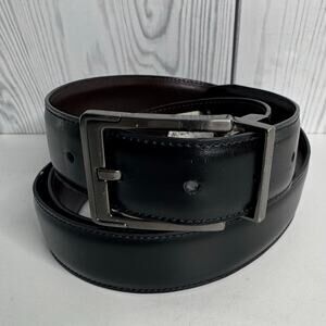 Perry Ellis Reversible Dress Belt Black Mens Sz 40 Genuine Leather
